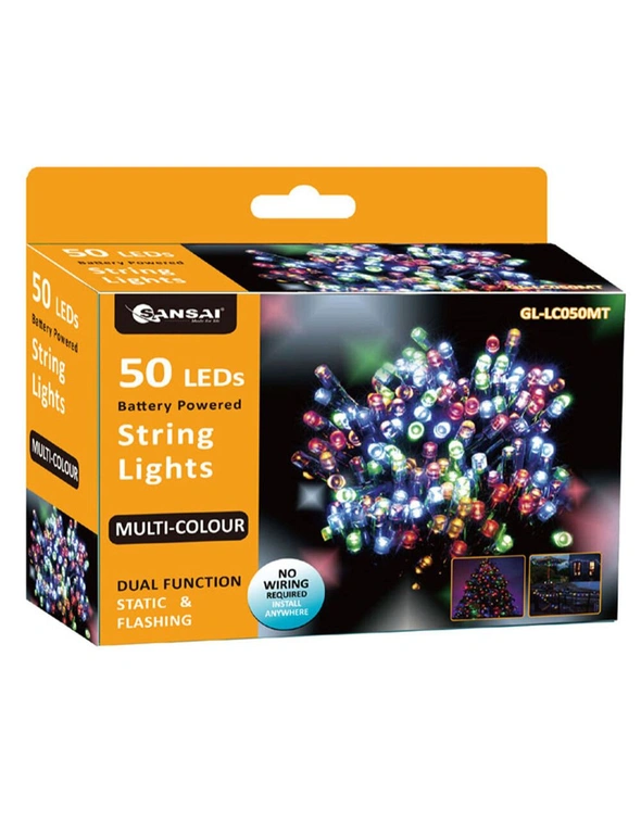 Sansai 50 Led String Lights - Multicoloured, hi-res image number null