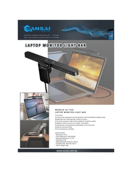 Sansai Laptop Monitor/Keyboard/Computer Light Bar 26cm Warm/Mix/White Light