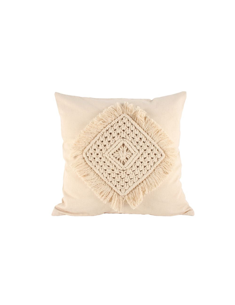 Cream hotsell macrame cushion