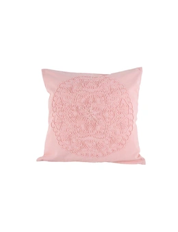 Maine & Crawford Baara 50x50cm Cotton Embroidered Cushion Pillow Decor Soft Pink
