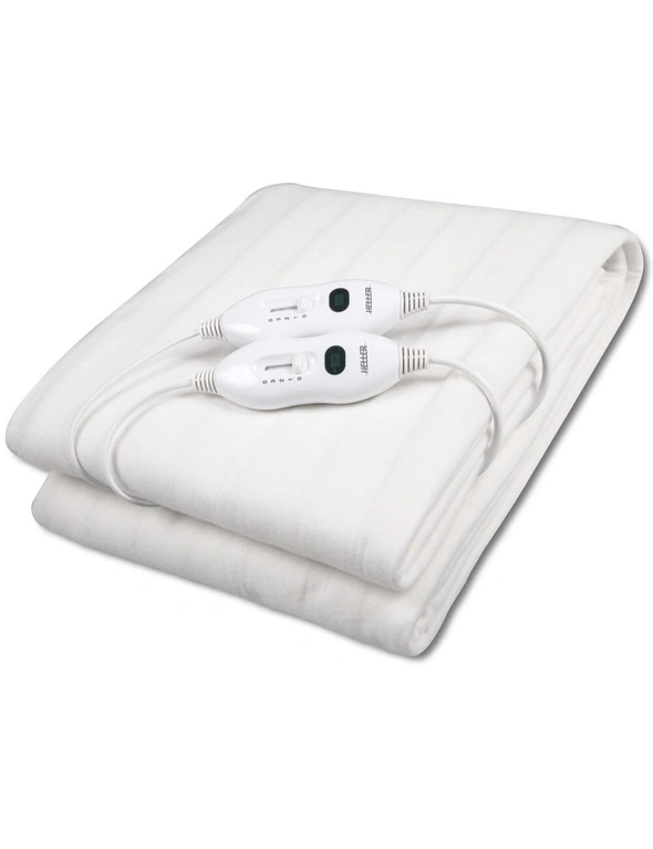 Heller HEBKF2 King Bed Washable Fitted Electric Blanket 182x203cm w/Remote WHT, hi-res image number null