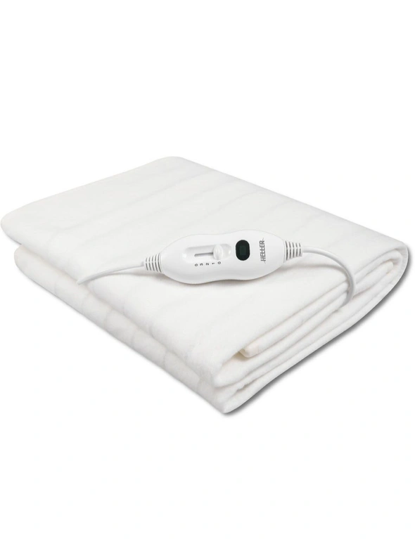 Heller HEBSF2 Single Bed Washable Fitted Electric Blanket 91x193cm w/Remote WHT, hi-res image number null