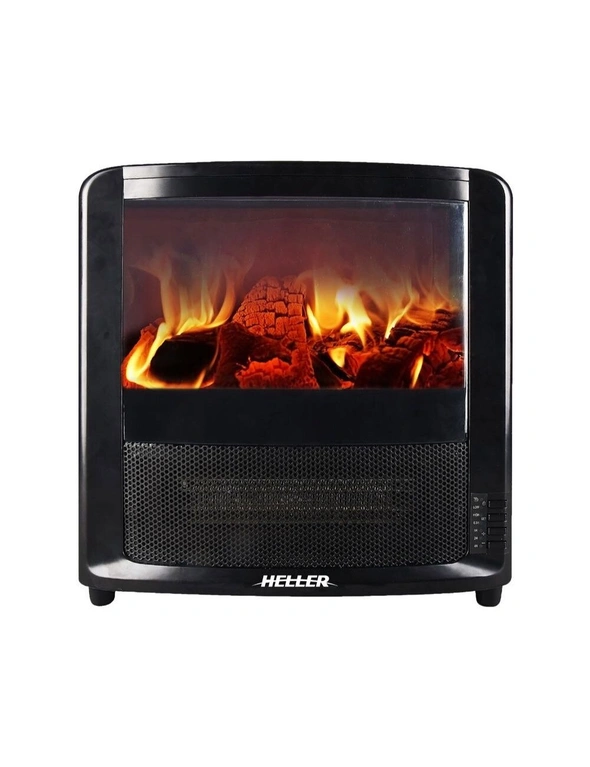 Heller 2000W Electric Fireplace Heater w/Flame Effect, hi-res image number null