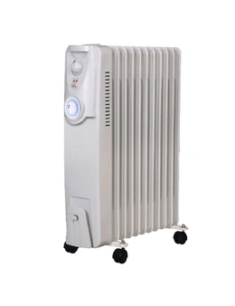 Heller HOCH11T Portable Electric Oil Heater/Heating 11 FIN 24h Timer 2400W White