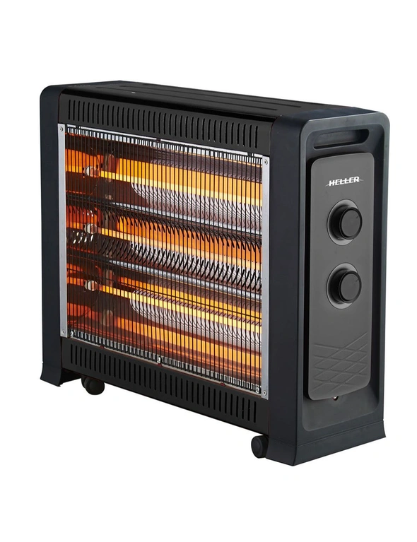 Heller 2400W Quartz Radiant Heater Fan Assisted Portable Electric Panel Heating, hi-res image number null