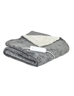 Homedics Indoor Soft Heated Blanket Winter Warming Throw Rug Grey 130x180cm