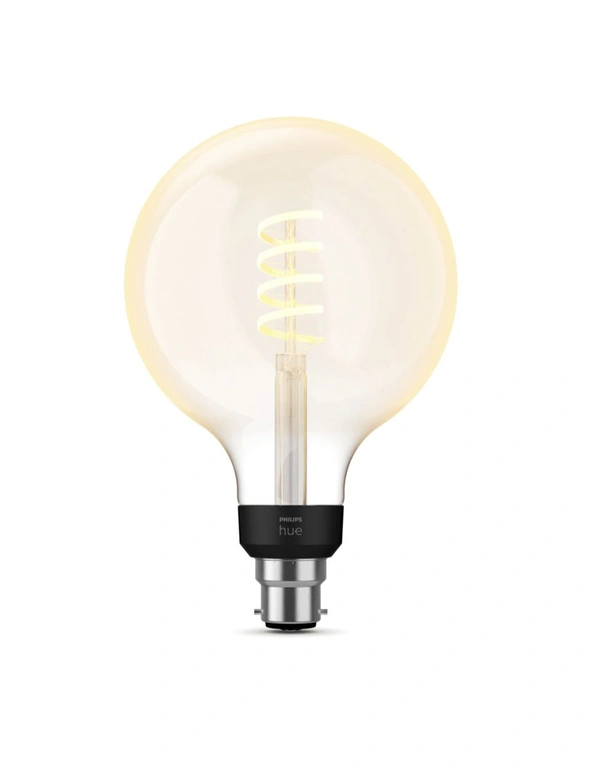 Philips Hue 11cm Smart Light LED Bulb Filament Globe G125 B22 w/ Bluetooth White, hi-res image number null