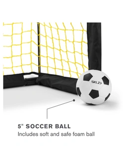 SKLZ 22â€ Pro Mini Soccer Indoor Sports Goal Practice Net w/Soft Soccer Ball Set