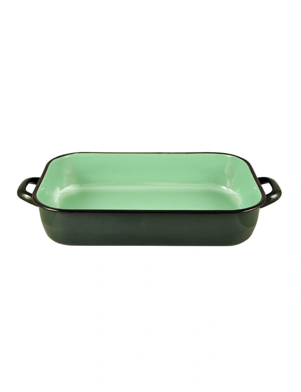 Urban Style Enamelware 6L Induction Oven Baking Dish Rectangle w/Handles Green, hi-res image number null