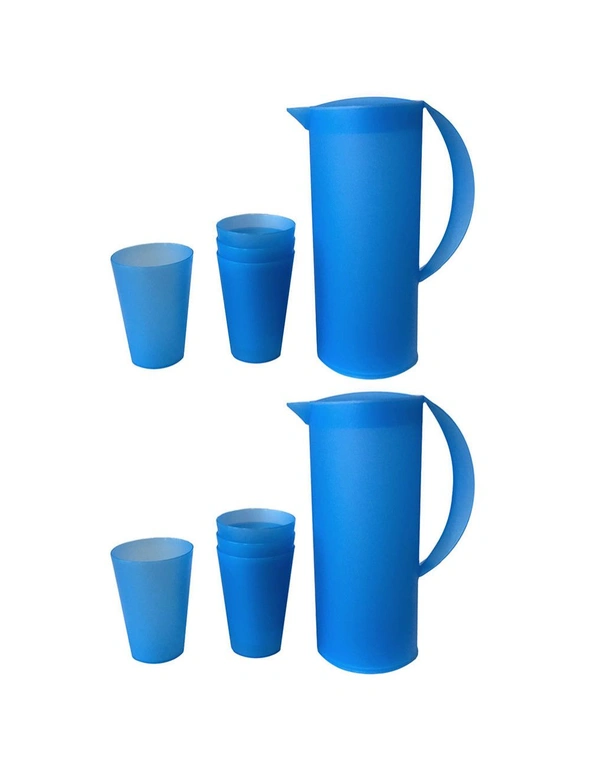 1.5L Frosted Plastic Jug280ml 8PK Cup Set 2PK, hi-res image number null