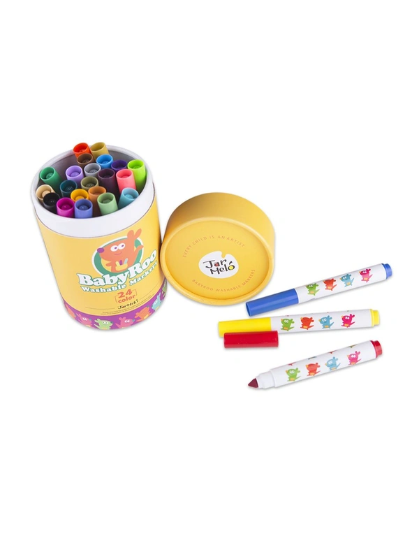  Jar Melo Washable Broad Line Markers for Toddlers, 24