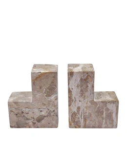 2pc J.Elliot Home Isabella 12x15cm Marble Bookends Support Organiser Rectangle
