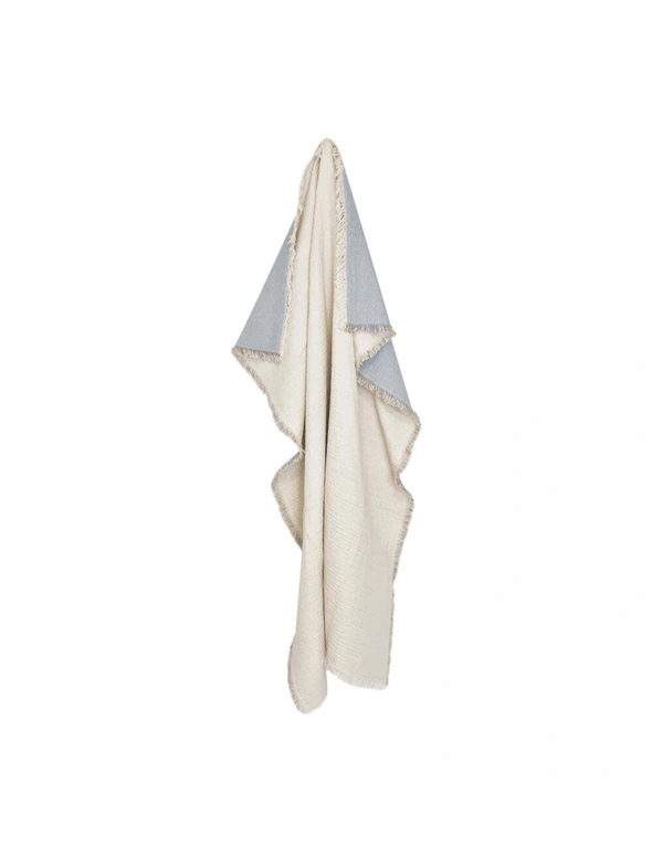 J.Elliot Home Hayley 130x160cm Cotton Throw Blanket Bedding Decor Grey & Cream, hi-res image number null