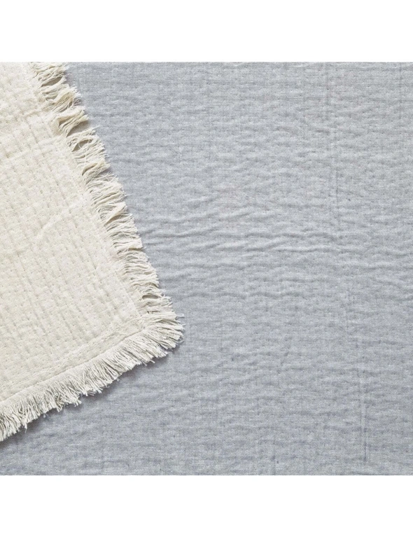 J.Elliot Home Hayley 130x160cm Cotton Throw Blanket Bedding Decor Grey & Cream, hi-res image number null