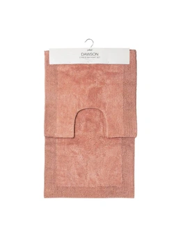 2pc J.Elliot Dawson Cotton Bathmat Home Bathroom Toilet/Shower Rug Set Clay Pink