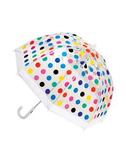 Clifton Kids 67cm Clear PVC Dome/Birdcage Umbrella Wind Resistant Multi Spots