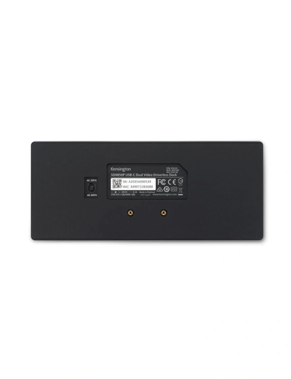 Kensington SD4850P Dual USB-C 100W Dock HDMI/DisplayPort For Laptop/PC Black, hi-res image number null