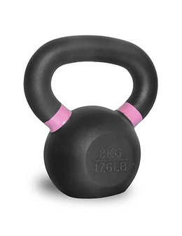 Hacienda 8kg Kettlebell Weight Cast Iron Strength Training Gym Fitness BLK/PNK