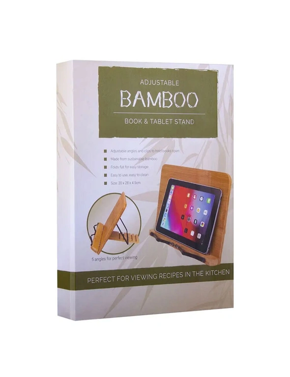 Bamboo 28x20cm Adjustable Stand Holder Organiser Rack for Book