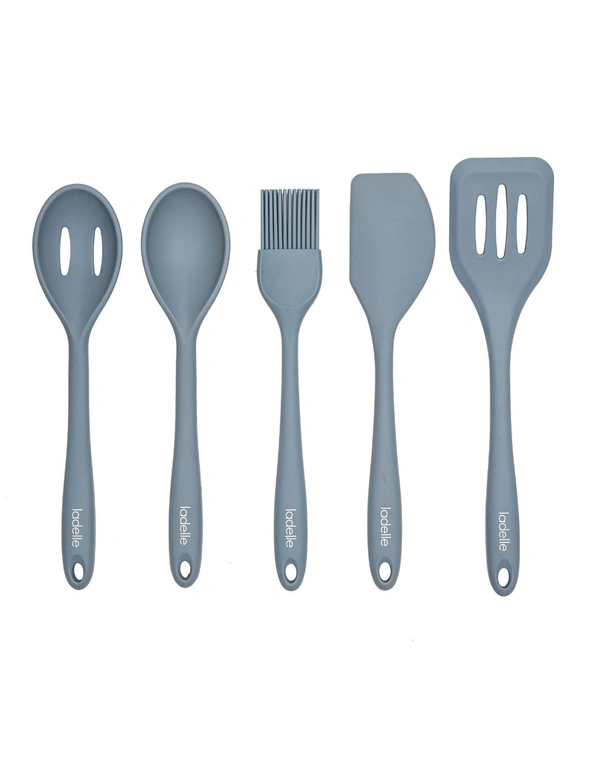 5pc Ladelle Craft Blue Silicone Kitchenware Cooking/Serving Utensil Set, hi-res image number null