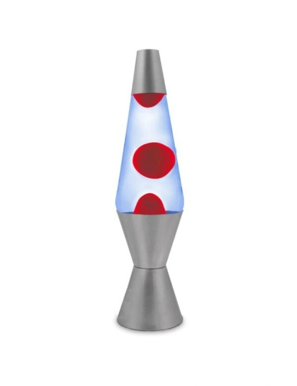 Blue/Red Wax Liquid Lava Lamp Party Retro Style Decor Night Light Silver 37cm, hi-res image number null