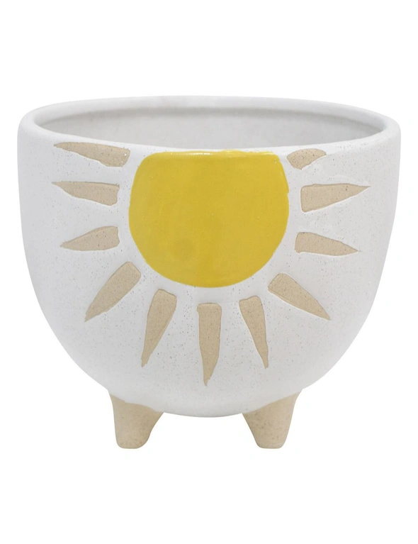 16cm Ceramic Pot Planter Sunshine Yellow, hi-res image number null