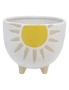 16cm Ceramic Pot Planter Sunshine Yellow, hi-res