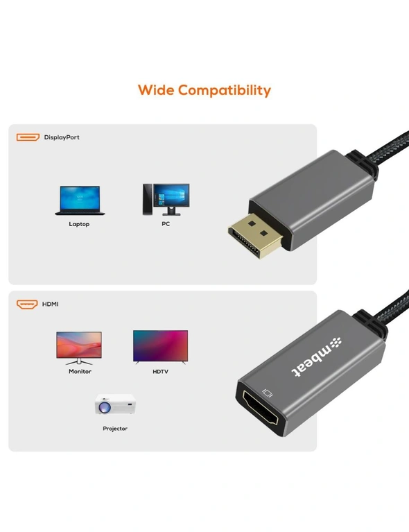 Mbeat ToughLink 15cm DisplayPort Male To HDMI Female Cable Adapter For Laptop/PC, hi-res image number null