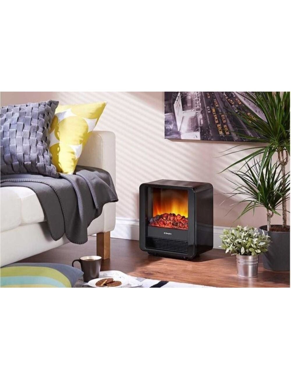 Dimplex Minicube B Electric Fireplace Heater With Flame And Smoke ...