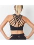 Yvonne Adele Women's Size M Luxe Crop Top Sports Bra w/Criss-Cross Straps Black, hi-res