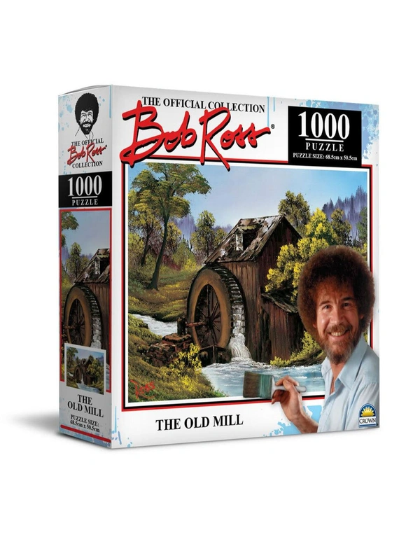 1000pc Bob Ross The Old Mill Art Painting Jigsaw Puzzle Pieces 68.5x50.5cm 8+, hi-res image number null