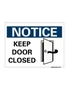 Notice Keep Door Closed 225x300mm Safety Sign Polypropylene Wall/Door Mountable, hi-res