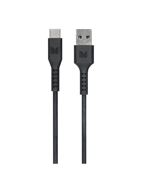 Monster TPE 1.2M USB-C to USB-A Phone Charging/Sync Power/Data Cable Black, hi-res image number null