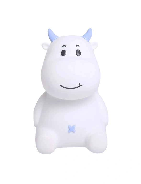 Homedics MyBaby Comfort Creatures Cow 15cm Night Light USB Rechargeable LED Blue, hi-res image number null