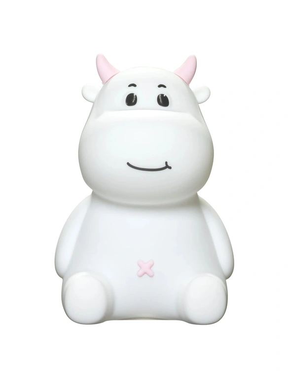Homedics MyBaby Comfort Creatures Cow 15cm Night Light USB Rechargeable LED Pink, hi-res image number null