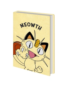 Pokemon Meowth Themed Novelty Rectangular Hard Cover School Notebook Beige