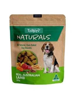 2PK Tidbits 350g Naturals Dog Biscuits Lamb