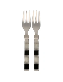 2pc ThirstyStone Old Hollywood Appetizer Forks Stainless Steel Handle BLK/WHT