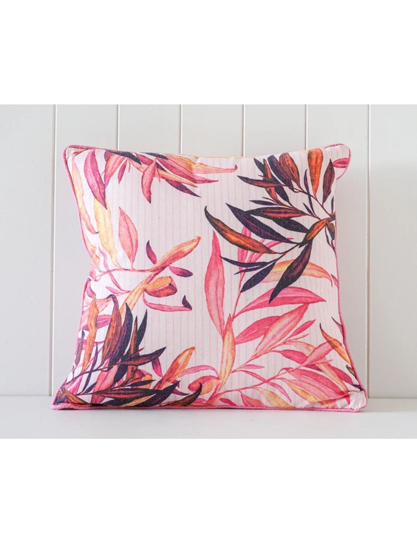 Rayell Indoor Square Cushion Botanical Print Home/Lounge Decor Pink 45x45cm, hi-res image number null