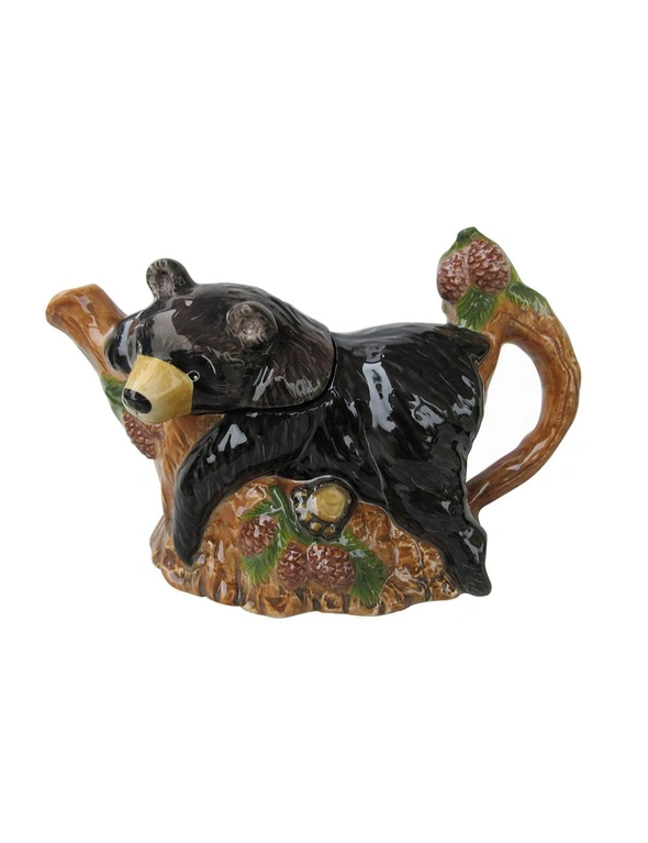 Black Bear Novelty Funny Collectable Gift Ceramic Themed Tea/Coffee Teapot 28cm, hi-res image number null