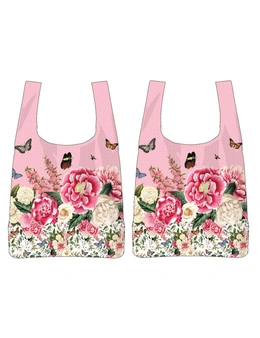 2PK Floral Garden 65x40cm Decorative Shoulder/Tote Bag Women's Handbag Pink