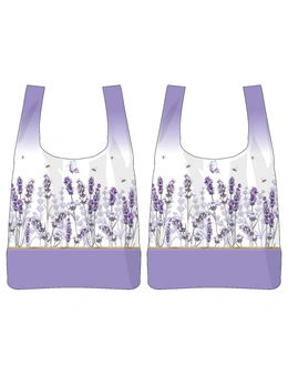 2PK Floral Dreams 65x40cm Decorative Shoulder/Tote Bag Women's Handbag Purple