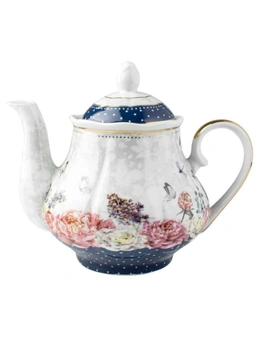 Roses & Butterflies Navy Floral Botanical Print Decorative Teapot Set 1200ml