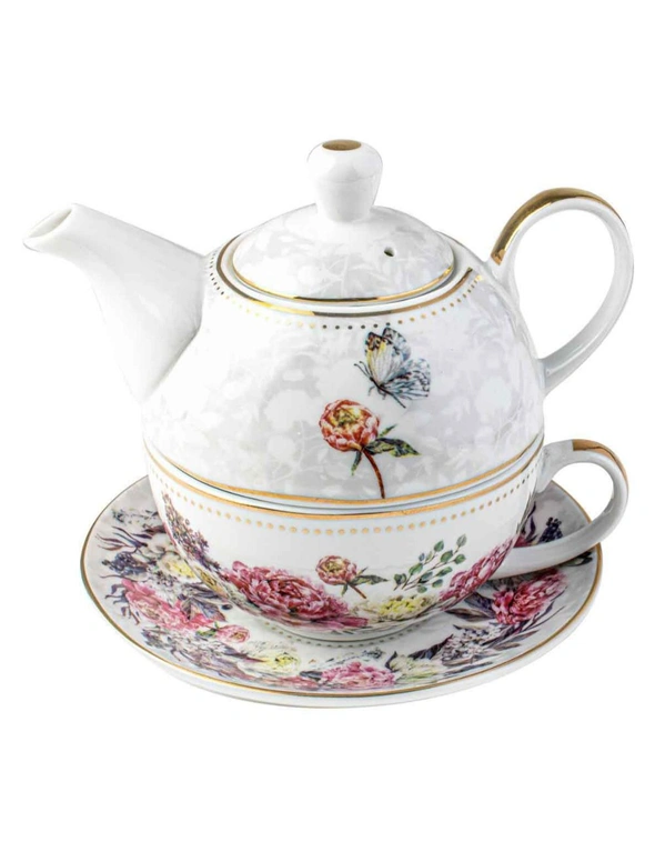 Roses & Butterflies Floral Print Decorative Tea For One Teapot/Mug Set 450ml, hi-res image number null