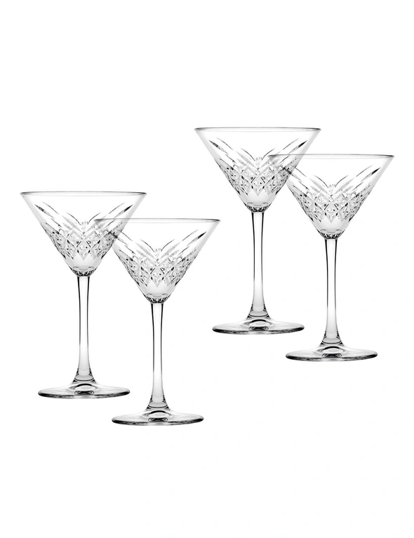 4pc Pasabahce 230ml Timeless Martini Glasses Cocktail Margarita Drink Cup Clear, hi-res image number null