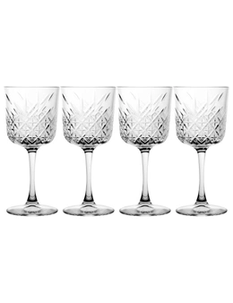 4pc Pasabahce Timeless 330ml Red Wine Glasses Stemware Cocktail Drink Cup Clear