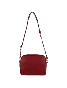 Pierre Cardin Women's Croc-Emboss Leather Cross-Body Bag w/Lined Interior Red