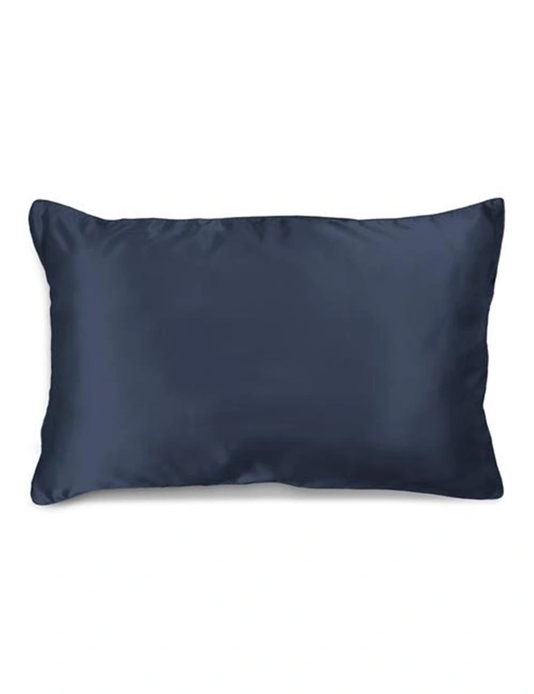 Ardor Solid Navy 51x76cm Mulberry Satin Silk Pillowcase Soft Cover Home Bedding, hi-res image number null