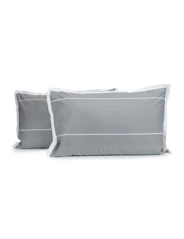 2pc Jason Commercial Calista Bedroom Easy Care Pillow Case 48x73cm Granite, hi-res image number null