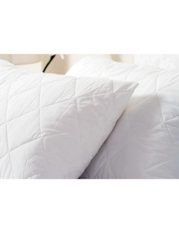 Essentially Home Living Quilted Microfibre 50x70cm Pillow Protector Twin Pack White